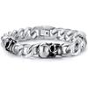 Longrui Transfronteiriço Moderno Personalizado Aço Titânio Corrente Cubana Masculina Banhado a Ouro Real Estilo Rua Hip-Hop Caveira Pulseira Aço Inoxidável