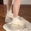 Aumento de Altura, Alongamento de Pernas, Sola Grossa, Pelúcia Birkenstock Sapatos de Algodão 2025 Novo Outono e Inverno Diário Sola Macia Não Cansativo Sapatos Peludos