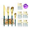 Venta caliente transfronteriza vajilla de acero inoxidable Serie Luna Creciente Cuchillo, tenedor y cuchara occidentales para 6 personas juego de 24 piezas traje de caja de color