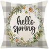 Funda de almohada caliente de Pascua transfronteriza funda de almohada decorativa funda de almohada de lino de primavera material venta directa de fábrica