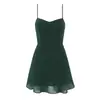 Vestido de tirantes retro francés de color sólido ajustado sexy con volantes, vestido corto de verano para vacaciones en la playa para mujer