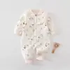 Body para Bebé Duoduo Conejito Otoño/Invierno Algodón Puro Cálido Ropa Interior Acolchada para Recién Nacidos Pelele para Bebé Pijama