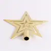 Decoraciones de Navidad Estrella de la punta del árbol de Navidad Estrella pentagonal Accesorios dorados Accesorios de decoración de Navidad