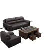 Novo Estilo Sofá de Couro Genuíno e Látex para Escritório, Simples Moderno Conjunto Combinado de Sofá e Mesa de Centro para Sala de Recepção Comercial