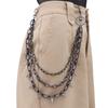 Amazon Nueva Moda Combinable Multicapa Cadena de Pantalones de Remaches Negros Personalizada Accesorios de Ropa Hip-hop Cadena de Pantalones Moderna y Genial