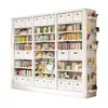 Estantería de acero para biblioteca integrada en la pared, estante de almacenamiento de pie, estantería de múltiples niveles para el hogar y para niños, estantería de hierro