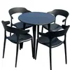 Juego de Plástico para Reuniones de Ocio al Aire Libre con Mesa Redonda Pequeña y Sillas para Balcón, Popular en Cafeterías de Té de Leche de Moda, Mesa de Comedor Simple para Uso al Aire Libre