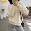 Cárdigan de punto 100% lana bordado para mujer 2025 Primavera Temprana Nuevo Suave Cera Cuello Redondo Chaqueta Suéter Delgado