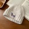 Gorro de lana de punto con forma de cachorro para mujer, estilo coreano, para otoño e invierno, con cabeza grande y punta cálida.