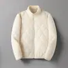 Nova Jaqueta Masculina Leve de Algodão Acolchoada com Diamantes Gola Alta Zíper Leve Quente Roupa Exterior Comércio Exterior Roupa Masculina Top