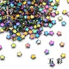 Estrela de cinco pontas furo reto furo vertical estrela pequena esmalte de cor antiga material para fazer grampo de cabelo com borla feito à mão