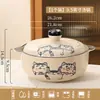 Cuenco Cerámico Gato de la Suerte para Uso Doméstico Nuevo Modelo 2026 Cuenco para Sopa Cuenco para Fideos Plato Plato Grueso Color Bajo Esmalte Set de Cuencos y Platos Artesanales