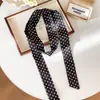 Lenço de Seda com Bolinhas Estilo Coreano Versátil Colar Luxo Leve Moda de Nicho de Alta Qualidade Lenço de Verão Proteção Solar Joia Estilo Hong Kong para Mulheres