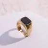 Anillo de Acero Inoxidable 316L Transfronterizo Incrustado con Piedra Ojo de Tigre Turquesa Malaquita Piedra Natural Anillo de Pareja Acero Inoxidable