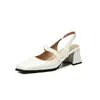 Sandalias de Mujer de Verano 2026 Estilo Fresco Cuadradas de Tacón Alto con Perlas para Comercio Exterior, Tallas 32-48