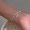 Seleção de Arte Nicho Modelo 2026 Pulseira: Pulseira de Corrente de Osso de Cobra de Camada Dupla Cintilante Minimalista de Luxo Leve