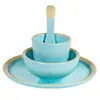 Nuevo juego de vajilla de melamina de cuatro piezas para decoración de mesa de restaurante comercial, imitación de porcelana, juego de cuenco y plato para restaurante de barbacoa