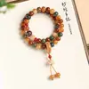 Nuevo Estilo Chino Pulsera de Doble Círculo Bodhi de Dunhuang Exquisita de Estilo Nacional Cuentas de Manzana Pulsera Giratoria de Descompresión para Jugar Mujeres Al por Mayor