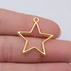 30x 27mm 1.5g multicolor DIY aleación accesorios para joyería Sol, Luna y Estrellas Colgante de estrella de cinco puntas hueca