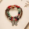 Pulsera de Cerámica Jingdezhen Tejida Estilo Étnico Simple para Mezclar y Combinar Estilo Bohemio Círculo Único Regalo para Mujeres