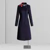 Roupa Externa de Lã Profissional Roupa de Trabalho Feminina Plus Algodão Engrossado Comprimento Médio Departamento de Vendas de Hotel Roupa Externa de Lã Inverno