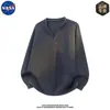 Conjunto de Sudadera de Manga Larga con Cuello en V de Alta Calidad Co-Branded por la NASA para Hombre, un Conjunto Completo de Atuendos Casuales de Primavera