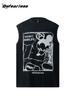 Camiseta sin mangas de dibujos animados graffiti retro estilo americano verano para hombre y mujer moda suelta neutral ins sudadera chaleco T