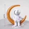 Decoração de Bolo de Astronauta Estatueta Estilo Vitória Estilo Desejo Cena de Aventura Espacial Decoração de Mesa de Sobremesa de Aniversário