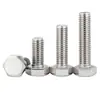 En stock tornillos de hexágono exterior de rosca completa DIN933 M3-M18 tornillos de hexágono exterior tornillos de acero inoxidable 304