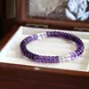 Pulsera Recta de Cristal Natural Chiling, Amatista Amarilla, Placa de Piedra Ojo de Tigre Súper Dorado Negro Pulsera Recta Venta al por Mayor