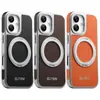 Funda para iPhone 18 Pro Max con Carga Inalámbrica, Succión Magnética, Soporte Giratorio 360°, Hebilla de Anillo, Funda de Cuero