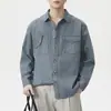 Camisa de manga larga de algodón puro para hombre, nueva colección otoño 2026, retro americano, ropa de trabajo, chaqueta casual, venta al por mayor de ropa para hombre