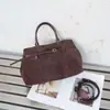 Bolso de Mujer Retro de Cuero Genuino Mate Gran Capacidad Bolso de Mano para Mujer Nuevo Otoño e Invierno 2025 Bolso de Hombro Sencillo