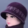 Gorro de Lana Tejido de Invierno para Mujeres de Mediana Edad y Mayores, Gorro de Algodón Grueso con Felpa para Protección contra el Frío, Cálido, para Abuela