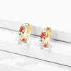 Pendientes de Aleación Europea y Americana Nuevos Estampados Hechos a Mano con Cuentas para Mujer Venta Caliente Transfronteriza Múltiples Elementos Exquisitos Pendientes Creativos que Combinan con Todo