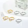 Anel Borboleta de Aço Inoxidável com Zircônia Novo Transfronteiriço Europeu e Americano Estilo Ins Feminino Leve Luxo High-end Nicho Anel Ajustável