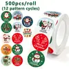 Pegatinas de etiquetas de regalo temáticas de Navidad de 12 piezas para celebraciones de Año Nuevo, pegatinas decorativas de sellado DIY hechas a mano
