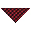 Toalla de Babero Triangular de Algodón y Poliéster a Cuadros Transfronterizo para Mascotas Decoración Navideña de Ambiente Bufanda para Perros y Gatos Venta al por Mayor
