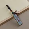 Madera de incienso pintada colgante Firma Ping An accesorios para colgantes cuerda tejida a mano DIY sándalo llavero joyería