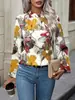 Amazon Europa y Estados Unidos comercio exterior transfronterizo AliExpress blusa de mujer pintada flor grande moda temperamento top de mujer