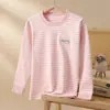 Ropa interior de otoño para niños, pijama de algodón puro de manga larga con cuello medio para niños, ropa interior para niñas, ropa interior térmica de otoño, suéter cálido de invierno para bebé