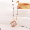 Collar elegante de estrella de seis puntas de estilo coreano para mujer, cadena de clavícula giratoria con microincrustaciones de diamantes finos, acero de titanio, chapado en oro real, sin decoloración