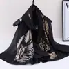 Bufanda Nueva de Seda Simulada, Bufanda Larga de Brocado, Moda Primavera y Otoño, Versátil Chal de Protección Solar de Verano, Turbante
