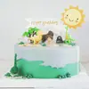 Decoración de pastel maestro de dinosaurios caricatura Tyrannosaurus hecho a mano para niños Accesorios de decoración para hornear de cumpleaños