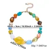 Collar Retro Étnico de Resina con Bloques de Color y Cuentas Bohemio Vacacional Exótico Irregular Cadena de Clavícula de Cuentas Coloridas