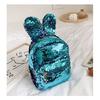 Mochila Laminada de Lantejoulas em PVC Fofa com Orelhas de Coelho Mini Mochila de Pequena Princesa Infantil Bolsa Feminina Venda Direta Versátil à Prova d'Água