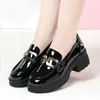 Mocasines 2026 Otoño/Invierno Nuevo Estilo Zapatos Pequeños de Piel Estilo Británico Estilo Universitario Casual Versátil Zapatos de Una Sola Pieza Zapatos de Piel con Suela Gruesa para Mujer