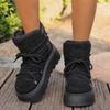 Botas de Nieve Cálidas Transfronterizas de Comercio Exterior 2025 Invierno Nuevas de Suela Gruesa Talla Grande Forradas de Felpa con Correa Cruzada Zapatos de Algodón del Noreste para Mujer