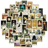 50 nuevas cartas de tarot con grafitis de gatos, todo tipo de pegatinas decorativas impermeables de estilo retro, disponibles al por mayor.