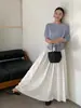 Falda Larga Casual Estilo Fone, Nuevo Modelo Primavera, Cintura Elástica Versátil, Falda Amplia de Corte A 59009